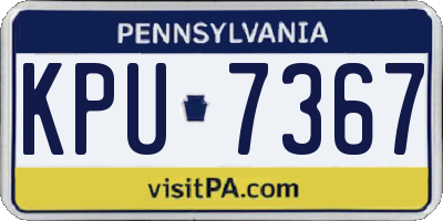 PA license plate KPU7367