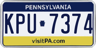 PA license plate KPU7374