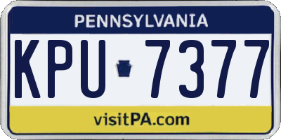 PA license plate KPU7377