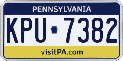 PA license plate KPU7382