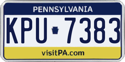 PA license plate KPU7383