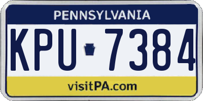 PA license plate KPU7384