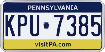 PA license plate KPU7385