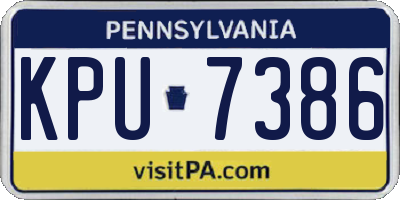 PA license plate KPU7386