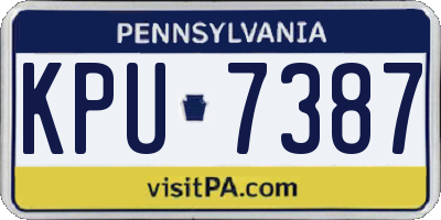 PA license plate KPU7387