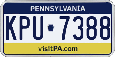 PA license plate KPU7388
