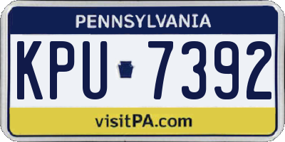 PA license plate KPU7392