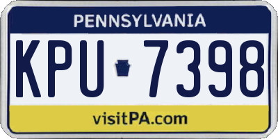 PA license plate KPU7398