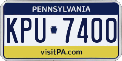 PA license plate KPU7400