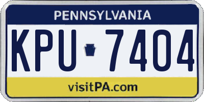 PA license plate KPU7404