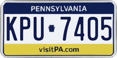 PA license plate KPU7405
