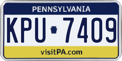 PA license plate KPU7409