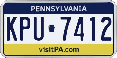 PA license plate KPU7412
