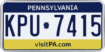 PA license plate KPU7415