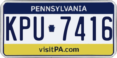 PA license plate KPU7416