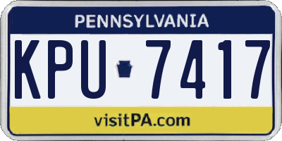 PA license plate KPU7417