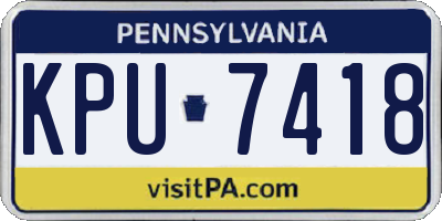 PA license plate KPU7418