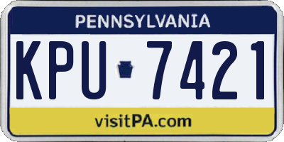 PA license plate KPU7421