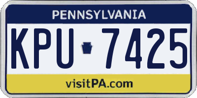 PA license plate KPU7425