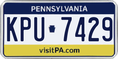 PA license plate KPU7429