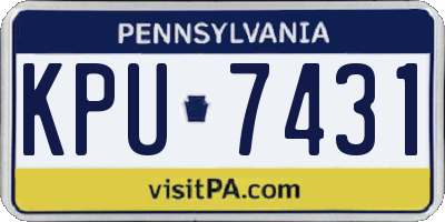 PA license plate KPU7431