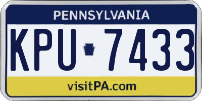 PA license plate KPU7433