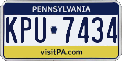 PA license plate KPU7434