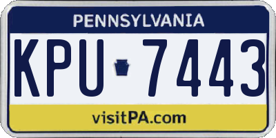 PA license plate KPU7443