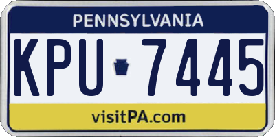 PA license plate KPU7445