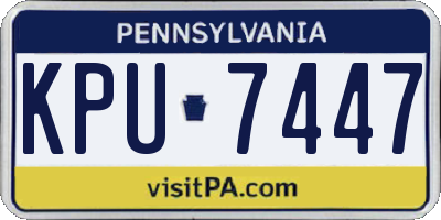 PA license plate KPU7447