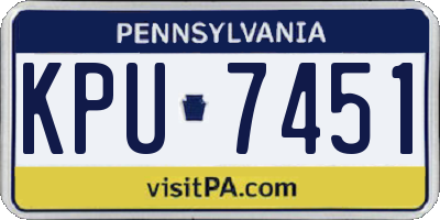 PA license plate KPU7451