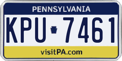 PA license plate KPU7461