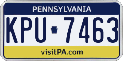 PA license plate KPU7463
