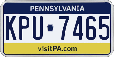 PA license plate KPU7465