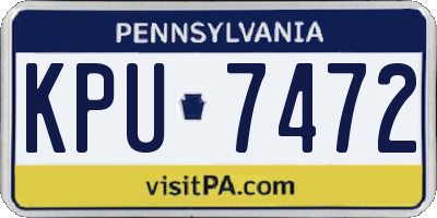 PA license plate KPU7472