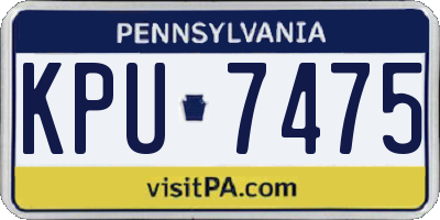 PA license plate KPU7475