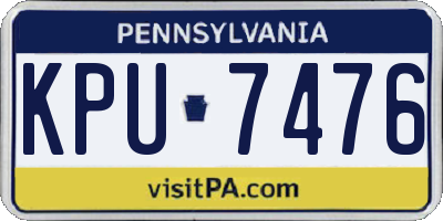 PA license plate KPU7476