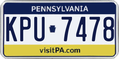 PA license plate KPU7478