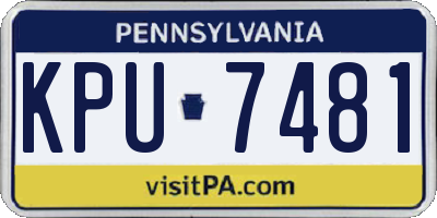 PA license plate KPU7481