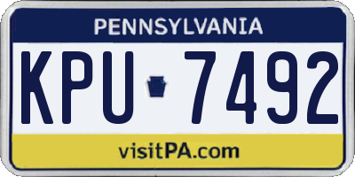PA license plate KPU7492