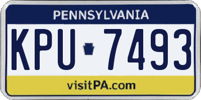 PA license plate KPU7493