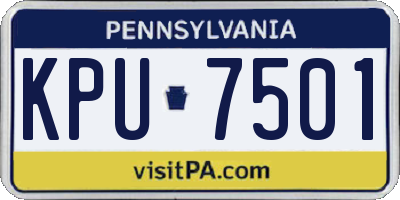 PA license plate KPU7501