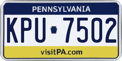 PA license plate KPU7502