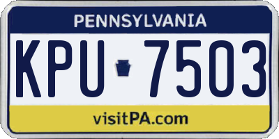 PA license plate KPU7503