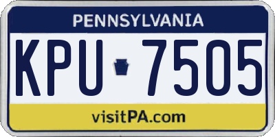 PA license plate KPU7505
