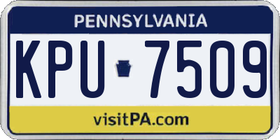 PA license plate KPU7509