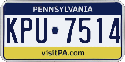 PA license plate KPU7514