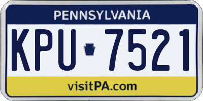 PA license plate KPU7521