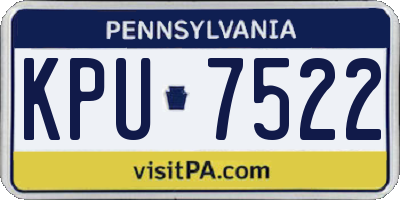 PA license plate KPU7522