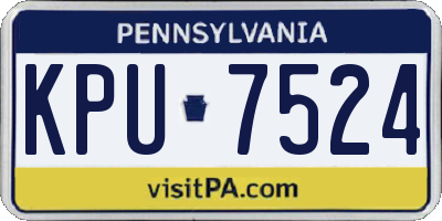 PA license plate KPU7524